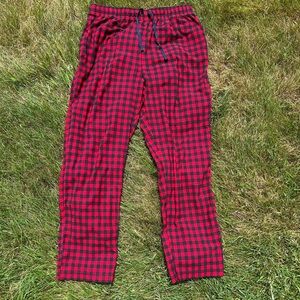 Men’s Red Plaid Buffalo Check Nautica Flannel Pajama Pants